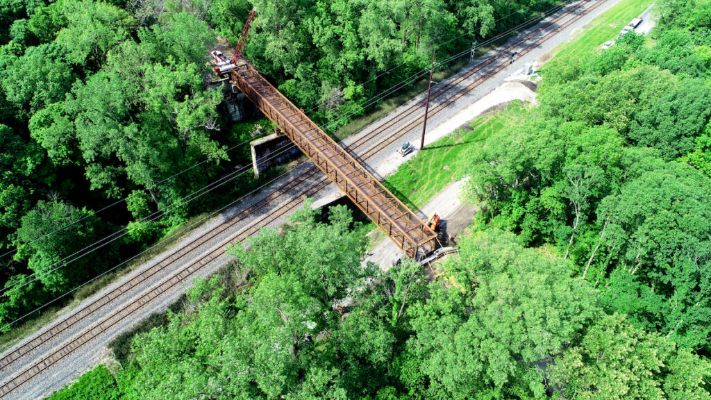 MCT Goshen Trail bridge over active railroad tracks | Photo courtesy Madison County Transit