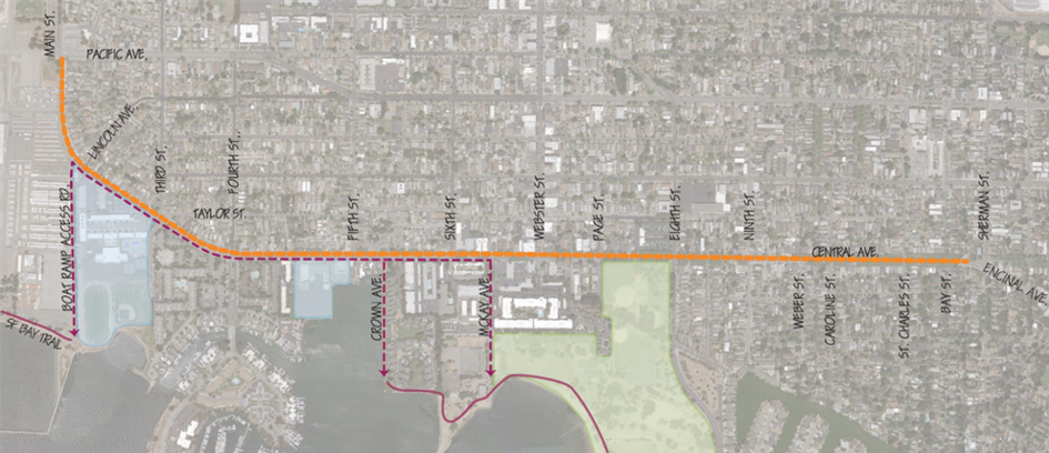 Map of the Central Avenue Safety Improvement Project | Courtesy Central Avenue Safety Improvement Project website