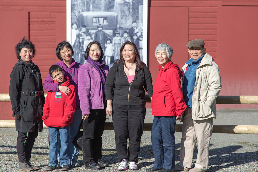 Members of the Nakashima family visiting the Nakashima Barn in 2013 | Photo by Steve Stolee