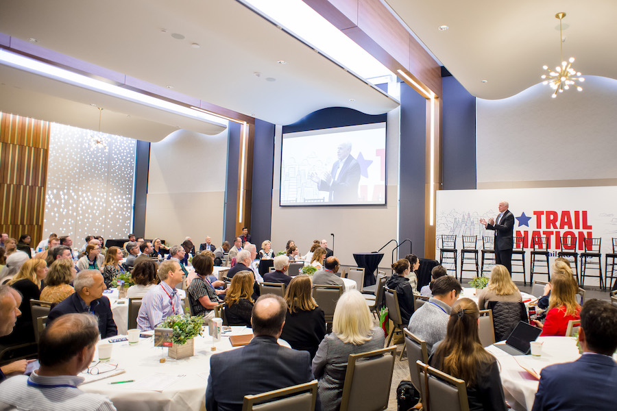 Milwaukee Mayor Tom Barrett speaks at the TrailNation Summit. | Photo courtesy RTC