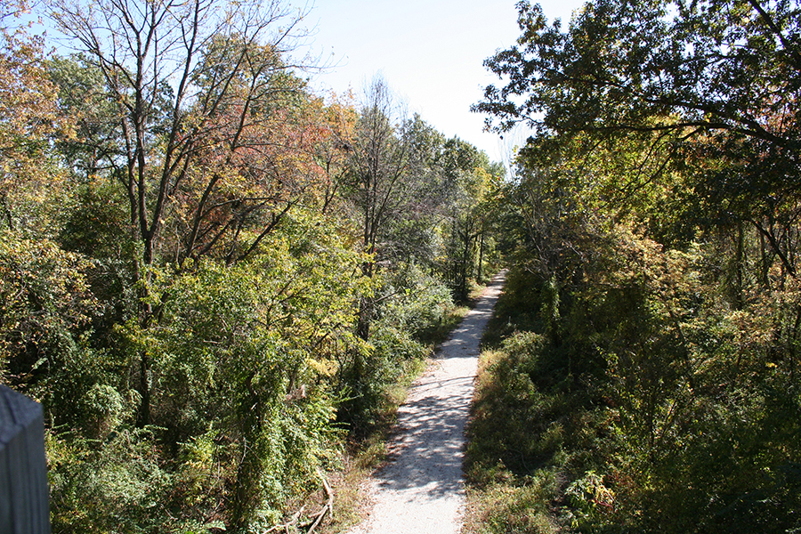 Missouri's Rock Island Trail State Park as seen from the Katy Trail bridge in Windsor | Photo courtesy Missouri Rock Island Trail Inc.