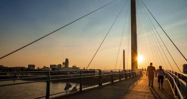 Nebraska's Bob Kerrey Pedestrian Bridge | Photo courtesy Visit Omaha