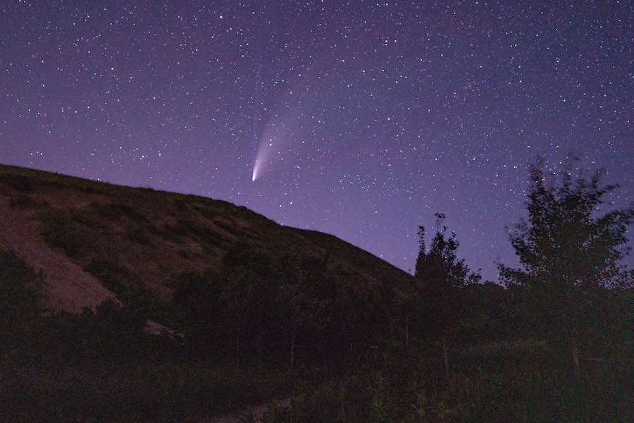 Neowise Comet above the Dune Climb | Photo by Robert Annis