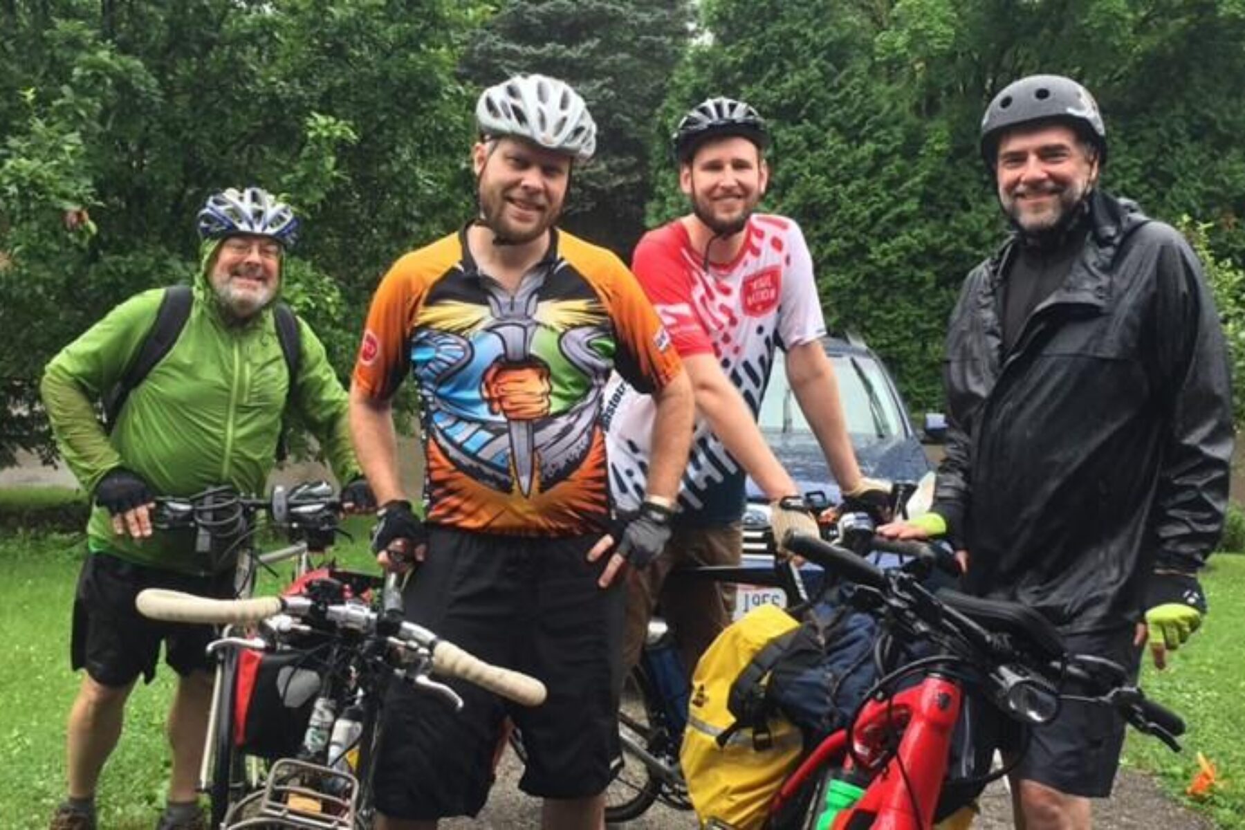 Ohio to Erie Trail adventurers (left to right)- Marty Cader, Eric Oberg, Eli Griffen and Willie Karidis | Photo by Eric Oberg