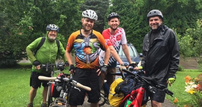 Ohio to Erie Trail adventurers (left to right)- Marty Cader, Eric Oberg, Eli Griffen and Willie Karidis | Photo by Eric Oberg