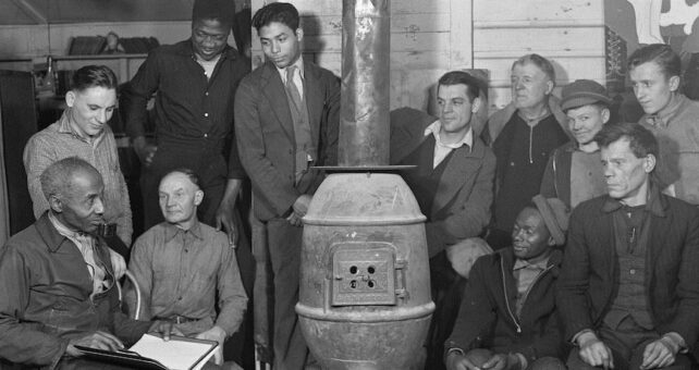 Once the most thriving coal district in the U.S., Scott’s Run fell on hard times in the 1920s. Residents who were not allowed to move to the nearby New Deal community of Arthurdale banded together, forming workers alliances and cooperatives to survive. (1937) | Photo by Lewis Hine