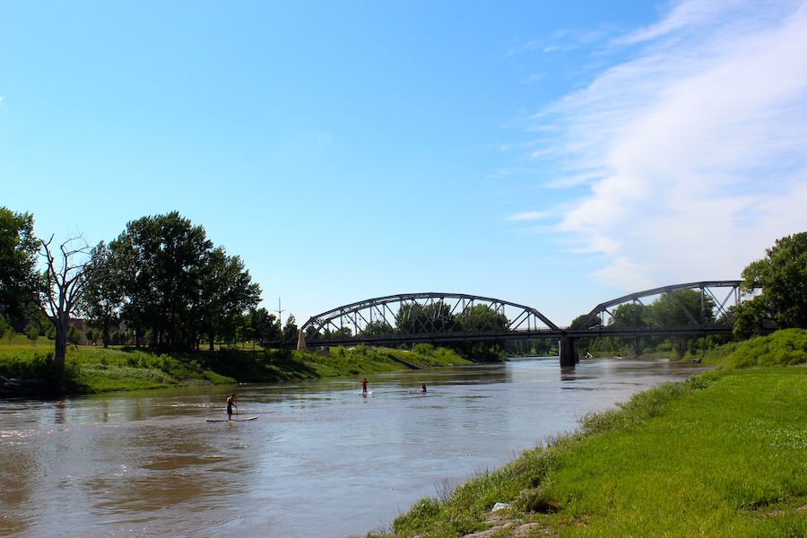 Paddleboarders on the Red River | Photo courtesy Visit Grand Forks