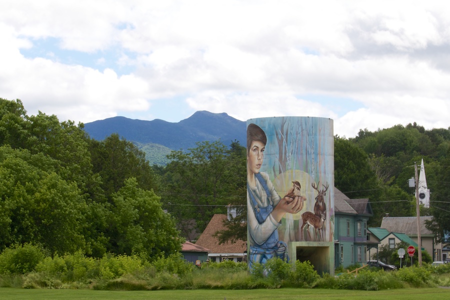 Painted silo on the Cambridge Greenway | Photo courtesy Lamoille County Planning Commission