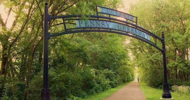 Pennsy Greenway's entrance in Lansing, Illinois | Photo by TrailLink user tommyspan