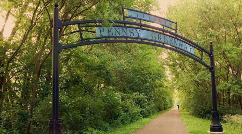 Pennsy Greenway's entrance in Lansing, Illinois | Photo by TrailLink user tommyspan