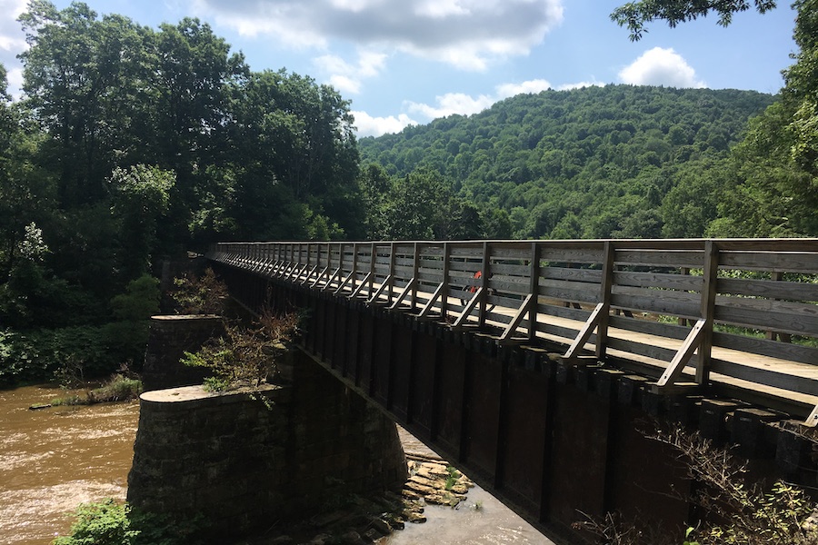 Historical railroad bridge over the Redbank Creek in Brookville, PA