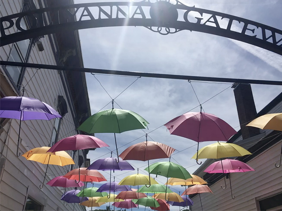 Pollyana Gateway along the Littleton Riverwalk in New Hampshire | Screen shot by Suzanne Matyas