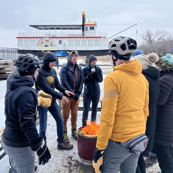 Preparing for a winter ride along the Missouri Valley Millennium Legacy Trail | Photo courtesy Northern Plains National Heritage Area and Missouri Valley Heritage Alliance-Fort Abraham Lincoln Foundation