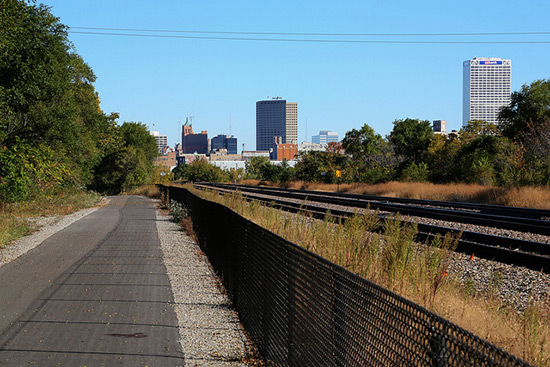 Rail-with-trail section of the Kinnickinnic River Trail | Photo by John December