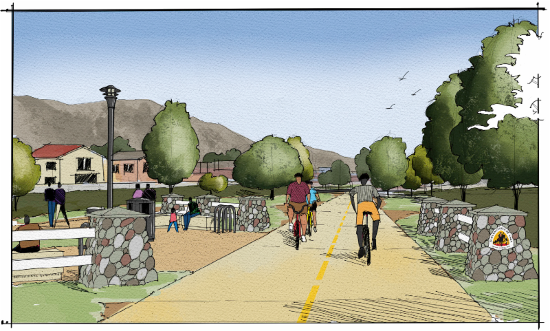 Rendering of the Juan Bautista de Anza National Historic Trail in the City of Moreno Valley | Image courtesy City of Moreno Valley