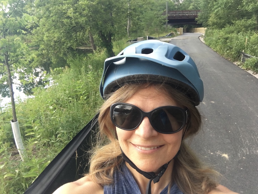 Rep. Carey Hamilton on the Fall Creek Trail in Indiana | Photo courtesy Rep. Carey Hamilton