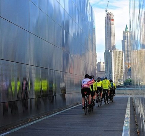 Riders in New Jersey during the inaugural 9:11 memorial trail ride in 2015 | Photo by Gail Zavian