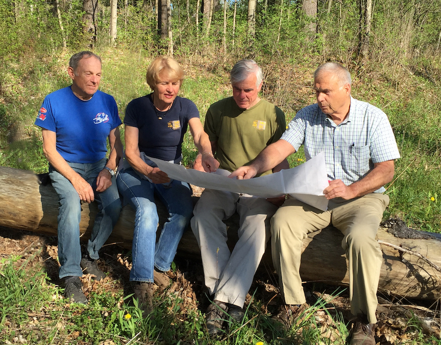 Robin and Amy Verner, Jim Hand and Bill Drunsic working on the Manchester Rail Trail in Vermont | Courtesy Robin Verner