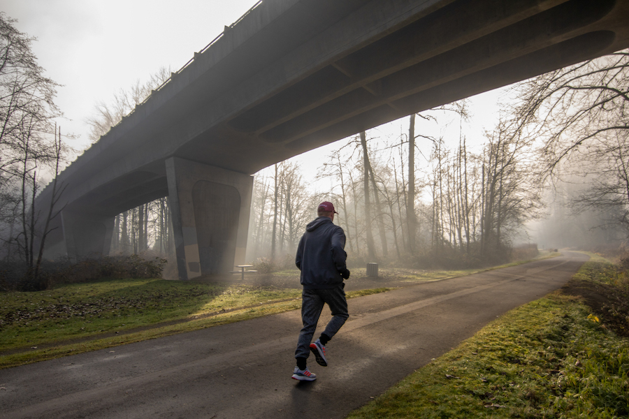 Runner along Washington's Centennial Trail | Photo courtesy Snohomish County Parks