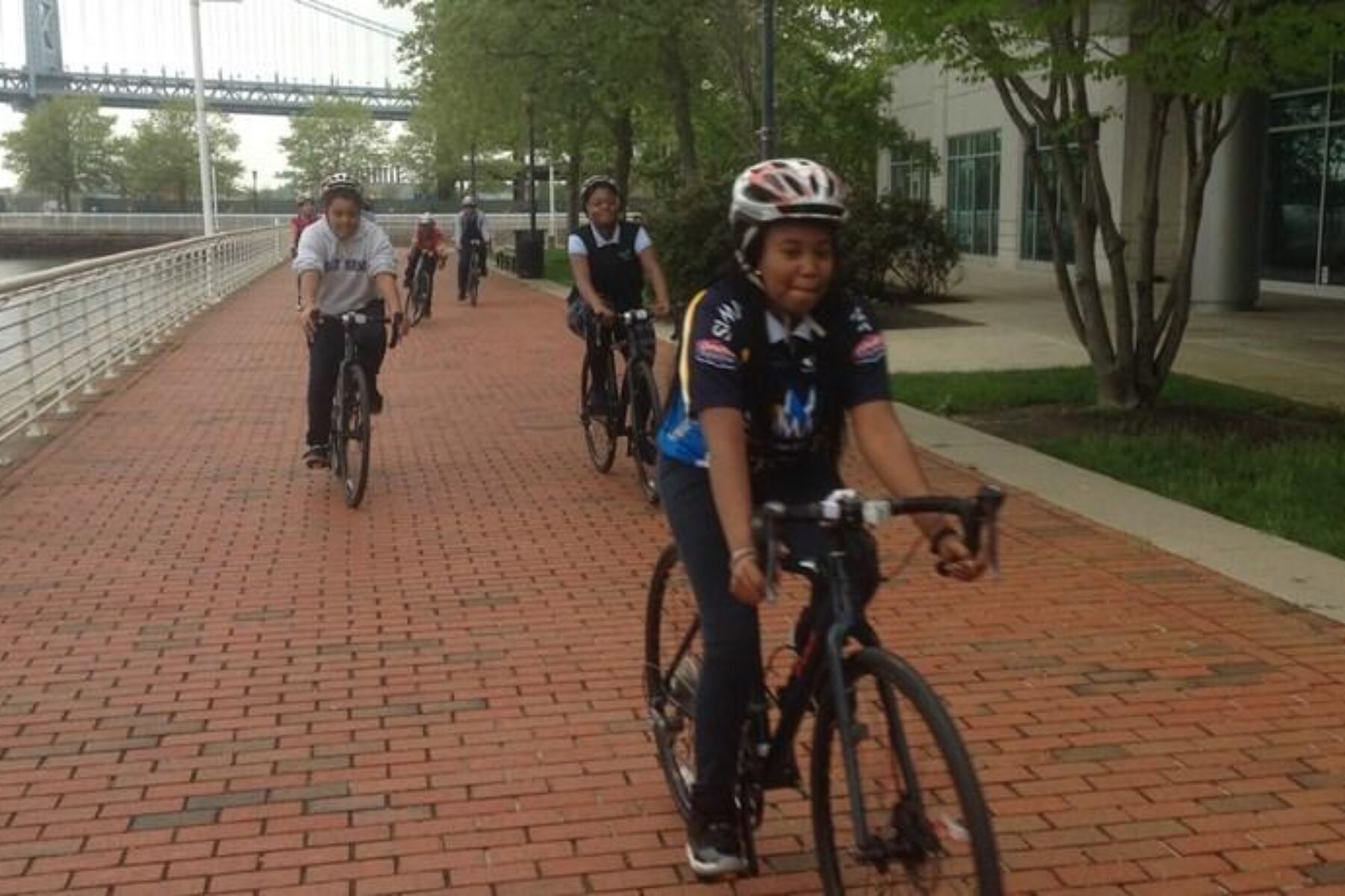 Rutgers-Camden IGNITE student participants on their 2017 inaugural new bike ride on the Camden GreenWay | Photo by Anya Saretzky: RTC