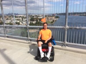 Saul Brownstein on the Bayonne Bridge connecting New Jersey and Staten Island, New York City | Photo by Dan Brownstein