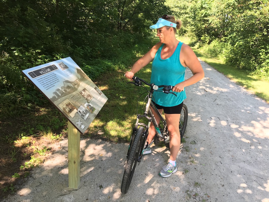 Signage about history along Michigan's Kal-Haven Trail | Photo courtesy Michigan History Center