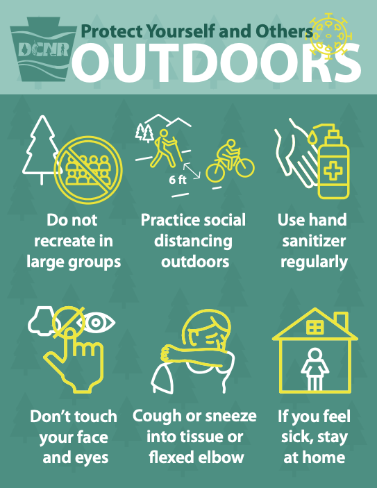 Stay Healthy Outdoors graphic by PA Dept. of Conservation and Natural Resources