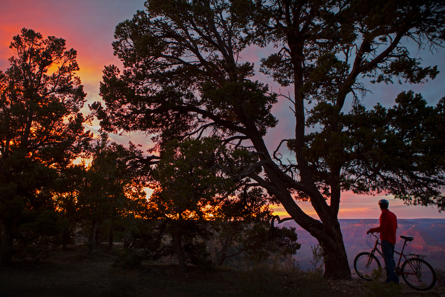 Sunset on the Grand Canyon Greenway Trail | Photo by Sarah Neal, courtesy Bright Angel Bicycles