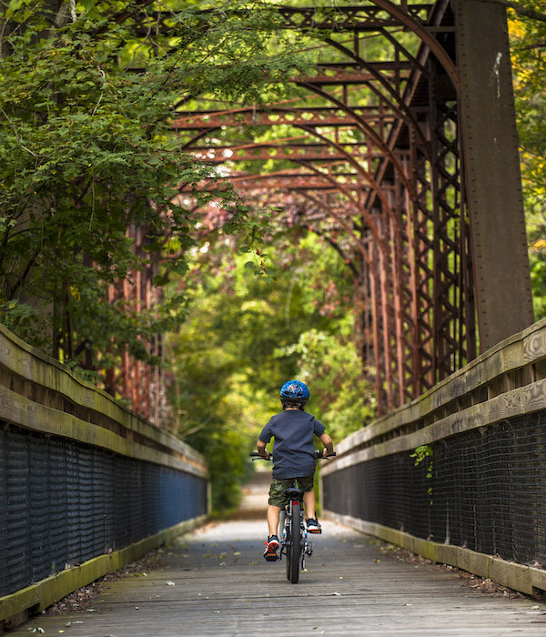 The Sangamon River Trail bridge along the Heartland Pathways in Illinois | Photo by Chris Bucher