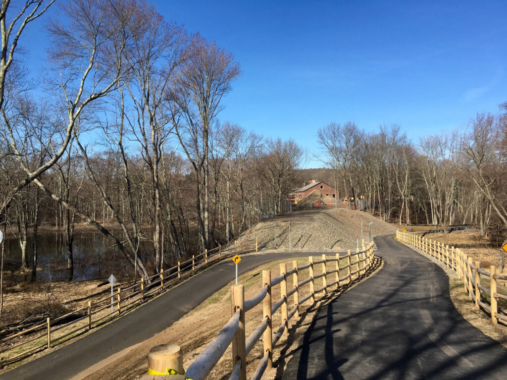 The connection between the Hop River and Air Line trails in Windham. | Photo courtesy Connecticut DOT-DEEP