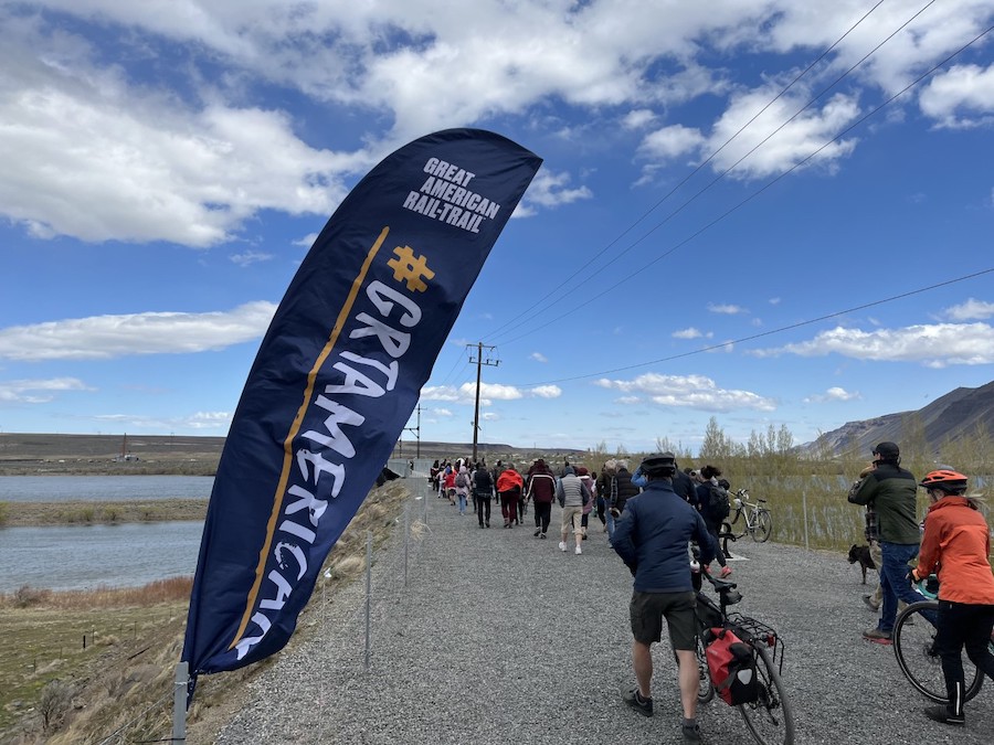 The first official crossing of the newly revitalized Beverly Bridge at the April 2022 dedication | Photo by Kevin Belle