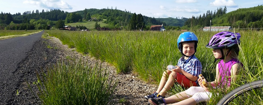 The paved, railroad grade trail makes for a fun family adventure. | Photo by Tad Reeves