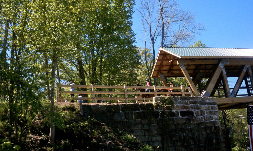 The trail bridge in Andover. | Courtesy Connecticut State Parks Trails & Greenways Program