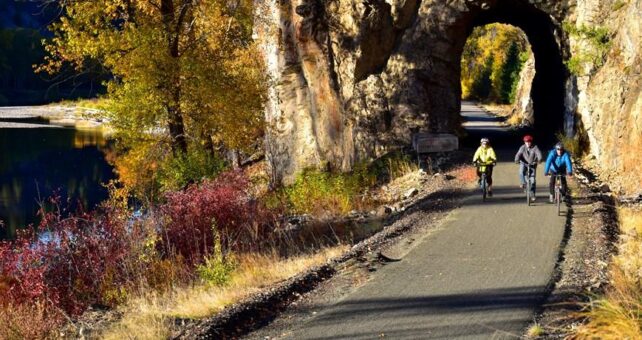 The trail's rocky tunnel is located on the northern end of the route | Photo by J. Foster Fanning courtesy Ferry County Rail Trail Partners