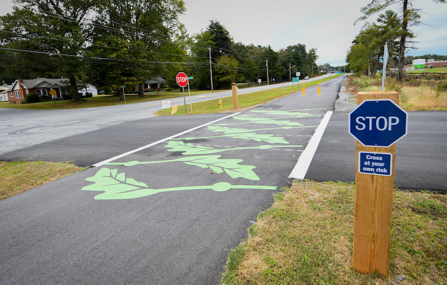 Thermal Belt Rail Trail crosswalk | Photo by Alesha R. Guard