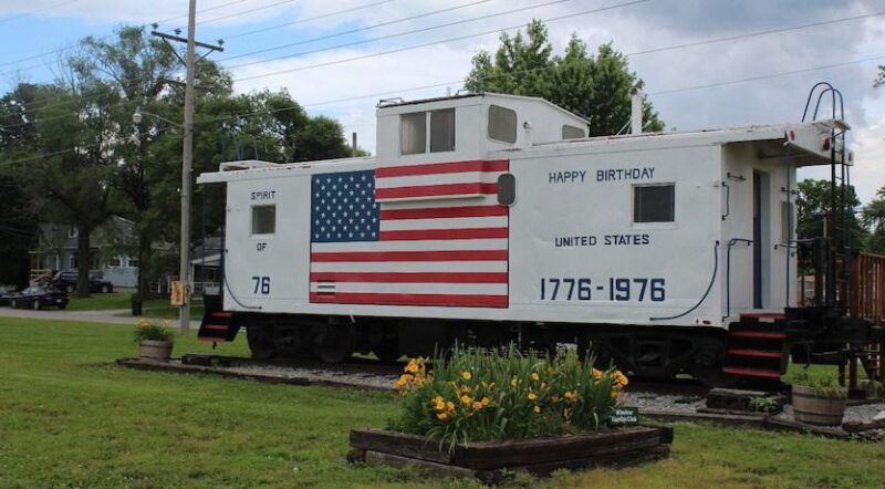 This Caboose greets visitors where the Katy Trail and the Rock Island Trail intersect in Windsor. | Photo courtesy Missouri Rock island Trail Inc.