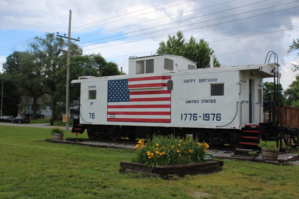 This caboose greets visitors at the trailhead in Windsor, where the Rock Island Trail and the Katy Trail intersect. | Courtesy Missouri Rock Island Trail, Inc.