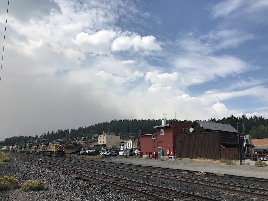 Though modern trains use a new route up Donner Summit, the originial route laid for the transcontinental railroad still runs through downtown Truckee. | Photo by Helena Guglielmino