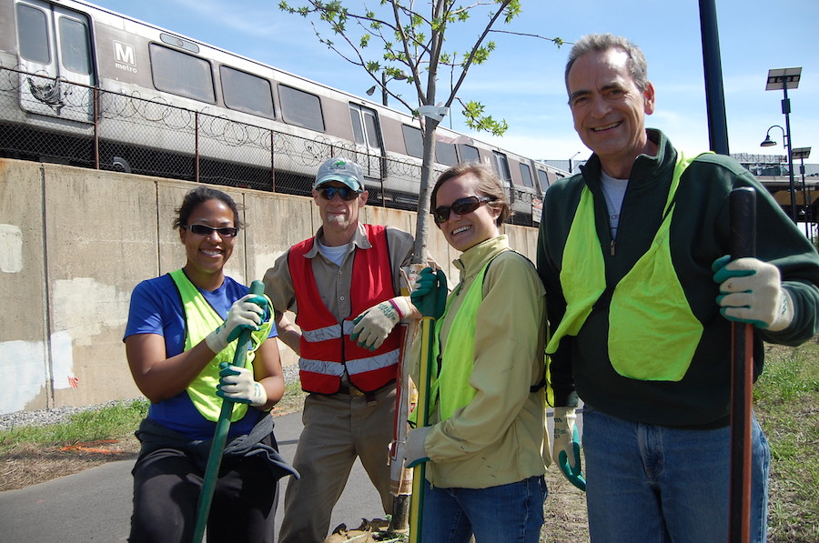 Tree planting along Metropolitan Branch Trail | Photo courtesy RTC