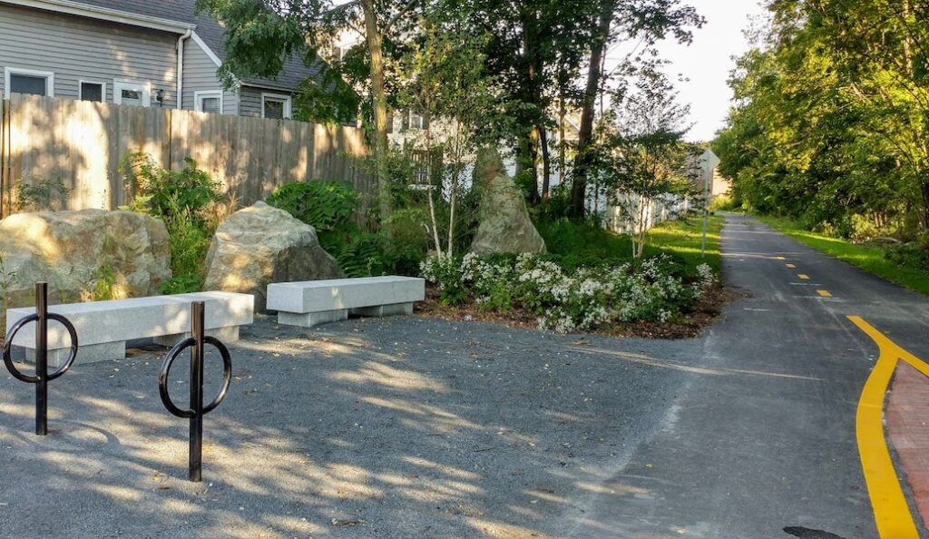 Tri-Community Greenway entrance on Pleasant Street | Photo courtesy Friends of the Tri-Community Greenway