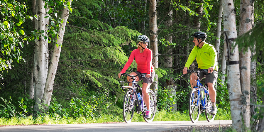 Two bikers on Tony Knowles Coastal Trail | Photo by Jody O. Photos, courtesy Visit Anchorage