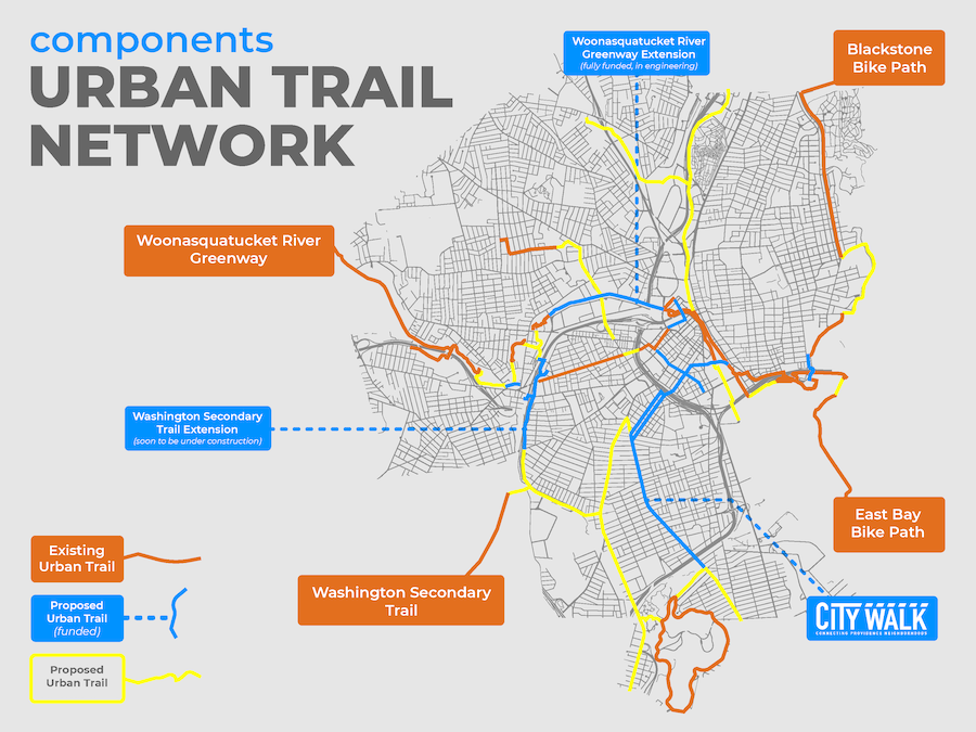 Urban Trail Network Map | Image courtesy City of Providence