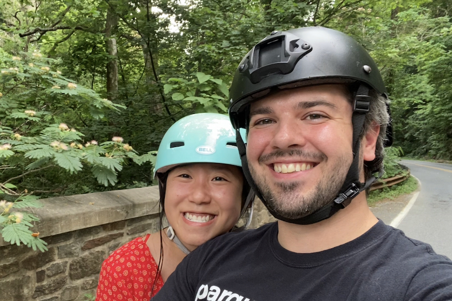 Victoria Yuen and her husband on Maryland's Sligo Creek Trail | Photo by Hayden Duncan, courtesy Victoria Yuen