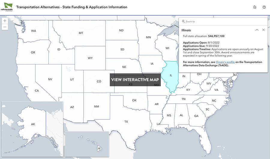 Transportation Alternatives - State Funding & Application Information map by RTC | View interactive map