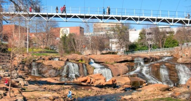 View of Liberty Bridge from the Swamp Rabbit Trail | Photo by Barry Peters