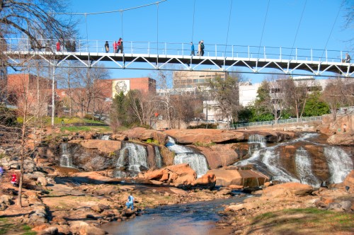 View of Liberty Bridge from the Swamp Rabbit Trail | Photo by Barry Peters