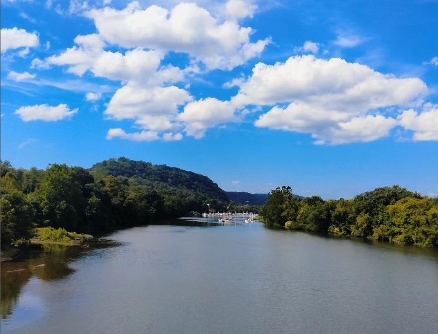 View of the Beaver River in west-central Pennsylvania on the 88-mile ride from Youngstown, Ohio, to Pittsburgh | Photo by Luke Henkel