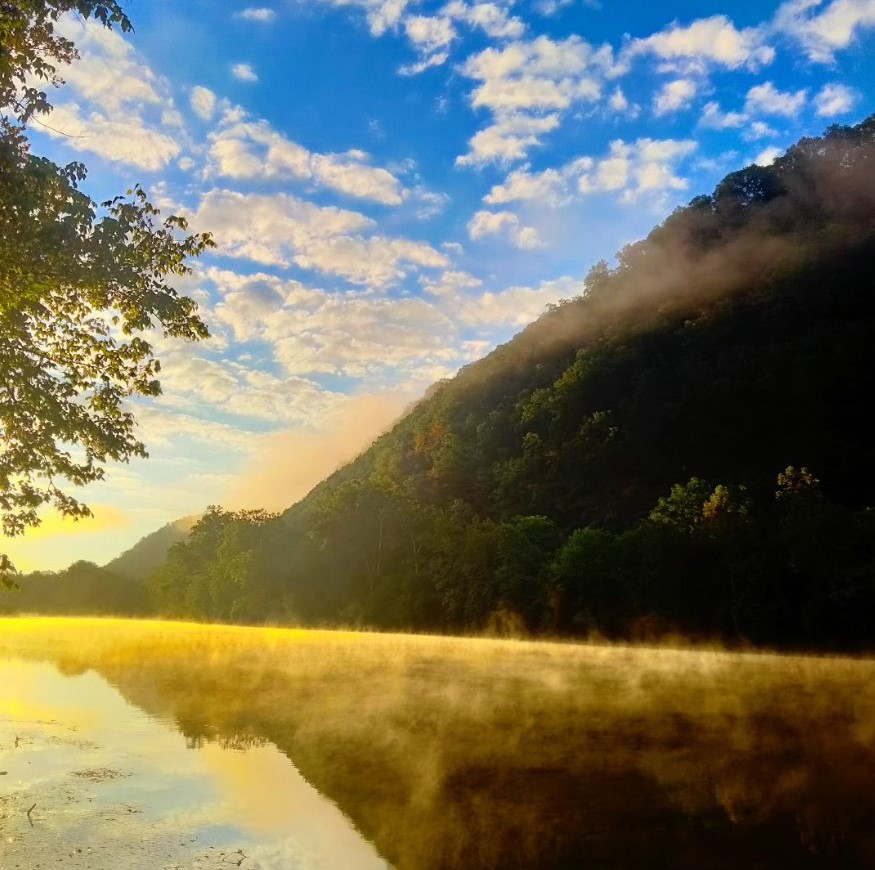 View of the Potomac River while bike camping in Paw Paw, West Virginia | Photo by Luke Henkel