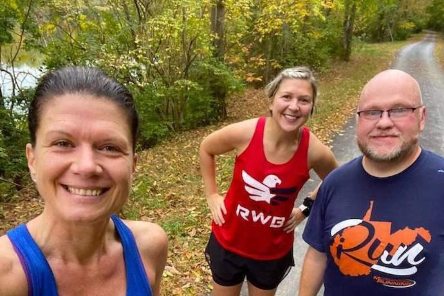 Vincent Viars and his running partners on the Mon River Trail | Courtesy Vincent Viars