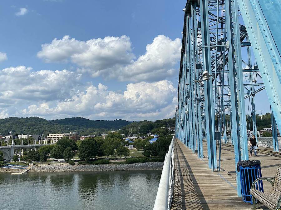 Walnut Street Bridge along Chattanooga Riverwalk | Photo by TrailLink user amandaoverton79